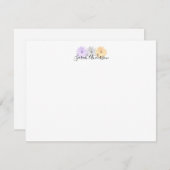 Lila-Graugelbe Daisy-Blume Personalisiert Mitteilungskarte (Vorne/Hinten)
