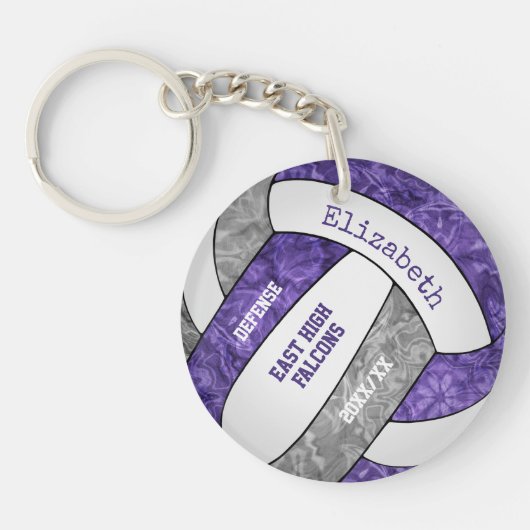 lila Graugürtel-Volleyball Schlüsselanhänger (Vorderseite)