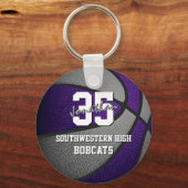 lila Graukindersportgeschenke Basketballmannschaft Schlüsselanhänger (Vorderseite)