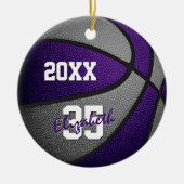 lila Graumädchen - Basketball Keramik Ornament (Vorne)