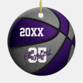 lila Graumädchen - Basketball Keramik Ornament (Hinten)