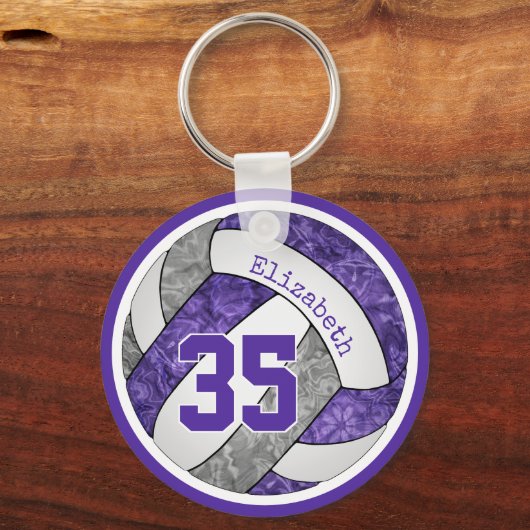 lila Graumädchen, die Volleyball spielen Schlüsselanhänger (Vorderseite)