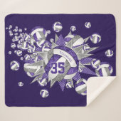 lila Graumädchen Sportstar Volleyball Blowout Sherpadecke (Vorderseite (Horizontal))