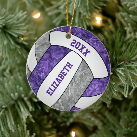 lila Graumädchen, Volleyballmannschaften Keramik Ornament (Baum)