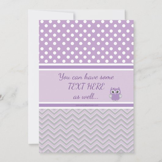 Lila Grauschnuppe Einladung (Rückseite)