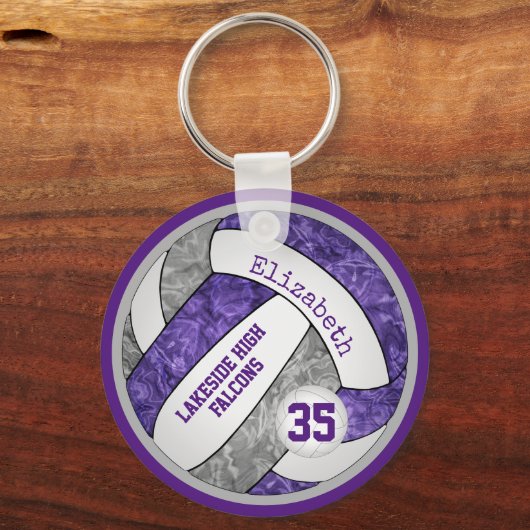 lila Grauschülermannschaft färbt Mädchenvolleyball Schlüsselanhänger
