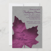 Lila- & Grauwäsche Erntedank Abendessen Einladung (Vorderseite)