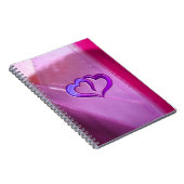 Lila gravierte Herzen Notizblock (Rechte Seite)