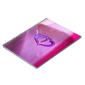 Lila gravierte Herzen Notizblock (Linke Seite)