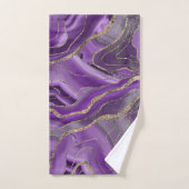 Lila Gray Agate Gold Glitzer Glam #1  Badhandtuch Set (Handtuch)