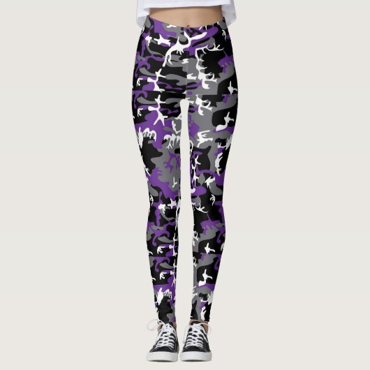 Lila Gray Camouflage Leggings (Vorderseite)