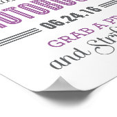 Lila Gray Custom Wedding Foto Booth Sign Poster (Ecke)