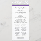 Lila-Gray-Damask-Hochzeitsprogramm Programm (Rückseite)