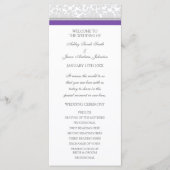 Lila-Gray-Damask-Hochzeitsprogramm Programm (Vorderseite)