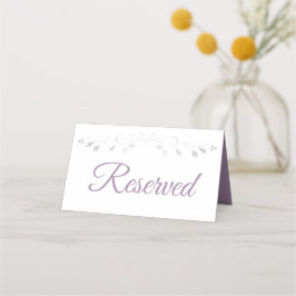 Lila & gray Elegant Hochzeit vorbehalten Platzkart Platzkarte