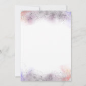 Lila Gray Silver Watercolor Peony Hochzeit im Herb Einladung (Rückseite)