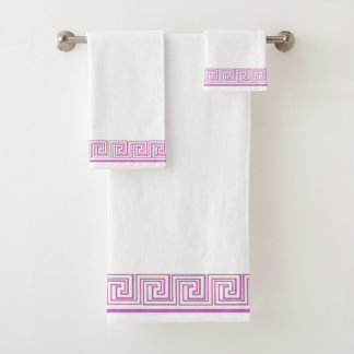 Lila Grecian Frieze Design Badhandtuch Set