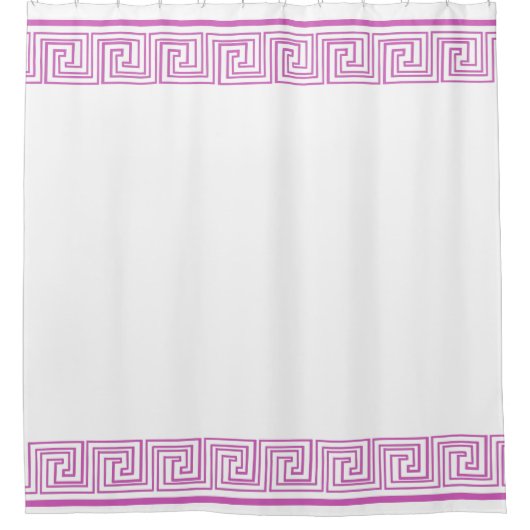 Lila Grecian Frieze Design Duschvorhang (Vorderseite)
