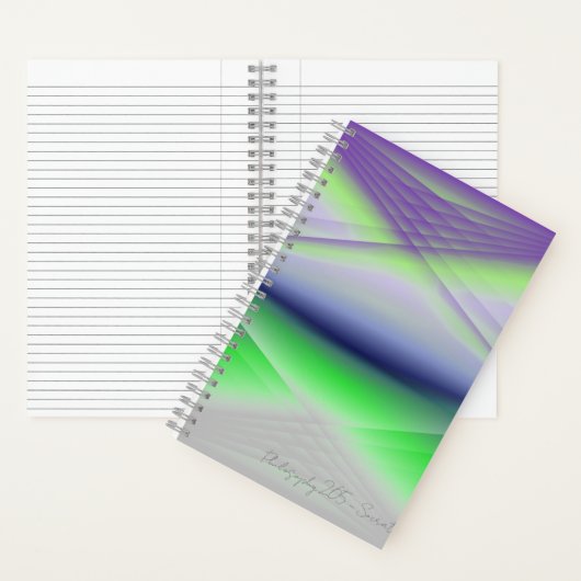 Lila Green & Blue Abstrakt Art-Notebook Notizblock (Innen)