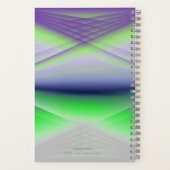 Lila Green & Blue Abstrakt Art-Notebook Notizblock (Rückseite)