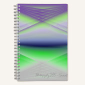 Lila Green & Blue Abstrakt Art-Notebook Notizblock (Vorderseite)