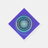 Lila Green Blue Medallion Spiral Napkins Serviette (Ecke)