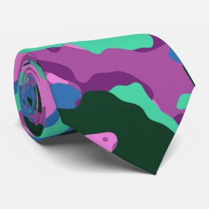 lila Green Camouflage Neck Tie Krawatte