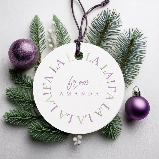 Lila Green Christmas Fa La ID1009 Geschenkanhänger