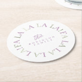 Lila Green Christmas Fa La ID1009 Runder Pappuntersetzer (Angewinkelt)