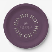 Lila Green Christmas Ho Ho Ho ID1009 Pappteller (Vorderseite)