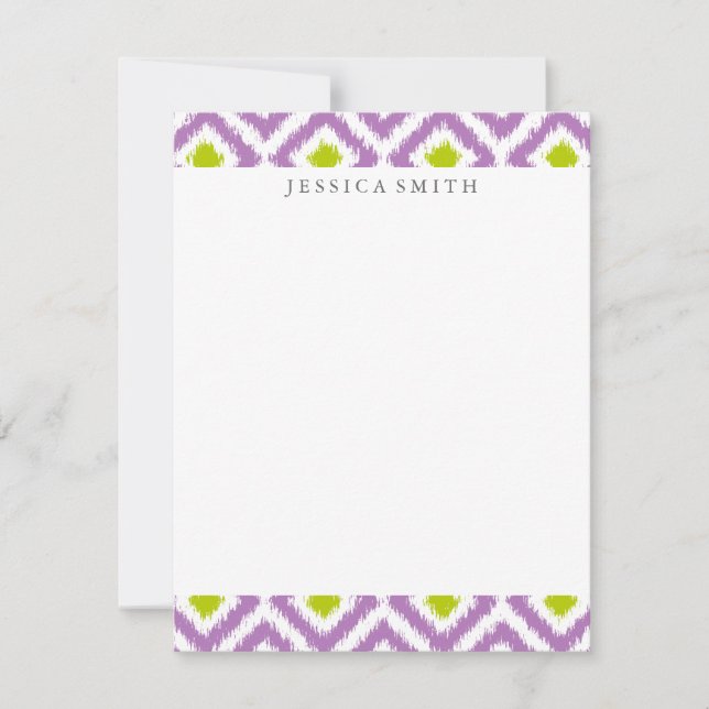 Lila Green Diamonds Ikat Pattern (Vorderseite)