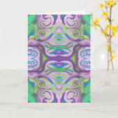 Lila Green Fantasy Grußkarte Karte (Gelbe Blume)