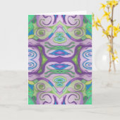 Lila Green Fantasy Grußkarte Karte (Gelbe Blume)