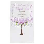 Lila & Green Floral Bird Baby Dusche Vielen Dank Kleine Geschenktüte (Vorderseite)