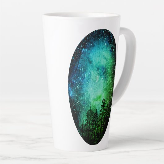 Lila & Green Galaxy Latte Tasse (Rechte Ecke)