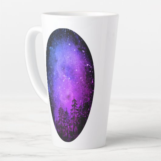 Lila & Green Galaxy Latte Tasse (Linke Ecke)