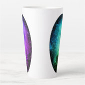 Lila & Green Galaxy Latte Tasse (Vorderseite)