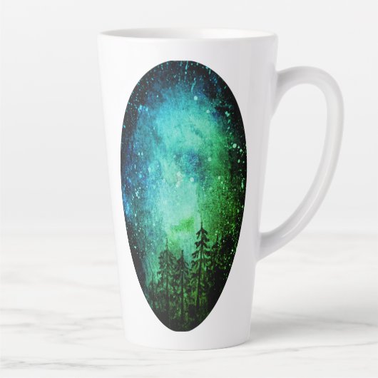 Lila & Green Galaxy Latte Tasse (Rechts)