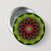 Lila Green : Geometric Mandala Art Button (Vorne & Hinten)