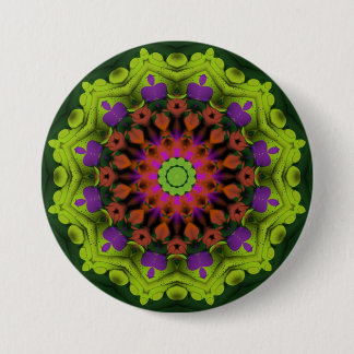 Lila Green : Geometric Mandala Art Button