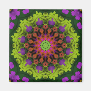 Lila Green : Geometric Mandala Art Magnet
