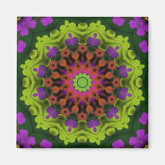 Lila Green : Geometric Mandala Art Magnet