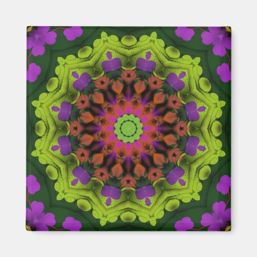 Lila Green : Geometric Mandala Art Magnet (Vorne)