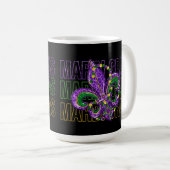 LILA GREEN GOLD GLITZER SEHEN MARDI GRAS KAFFEETASSE (VorderseiteRechts)