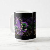LILA GREEN GOLD GLITZER SEHEN MARDI GRAS KAFFEETASSE (Vorderseite Links)
