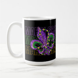 LILA GREEN GOLD GLITZER SEHEN MARDI GRAS KAFFEETASSE