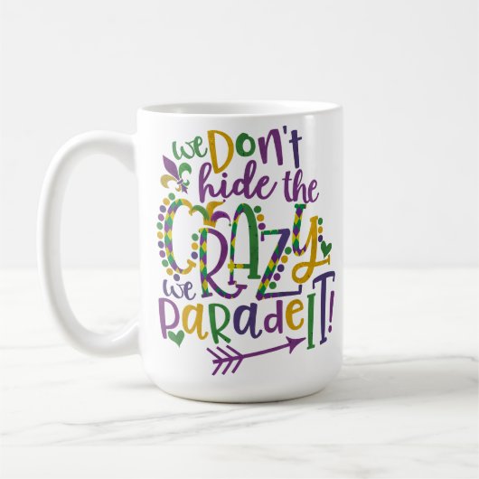 LILA GREEN GOLD GLITZER SEHEN MARDI GRAS KAFFEETASSE (Links)