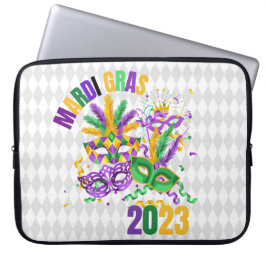 LILA GREEN GOLD MARDI GRAS 2023 LAPTOPSCHUTZHÜLLE