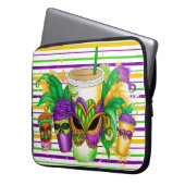 LILA GREEN GOLD MARDI GRAS CUPS LAPTOPSCHUTZHÜLLE (Vorderseite Links)