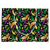 LILA GREEN GOLD MARDI GRAS FEATHERS GROßE GESCHENKTÜTE (Rückseite)